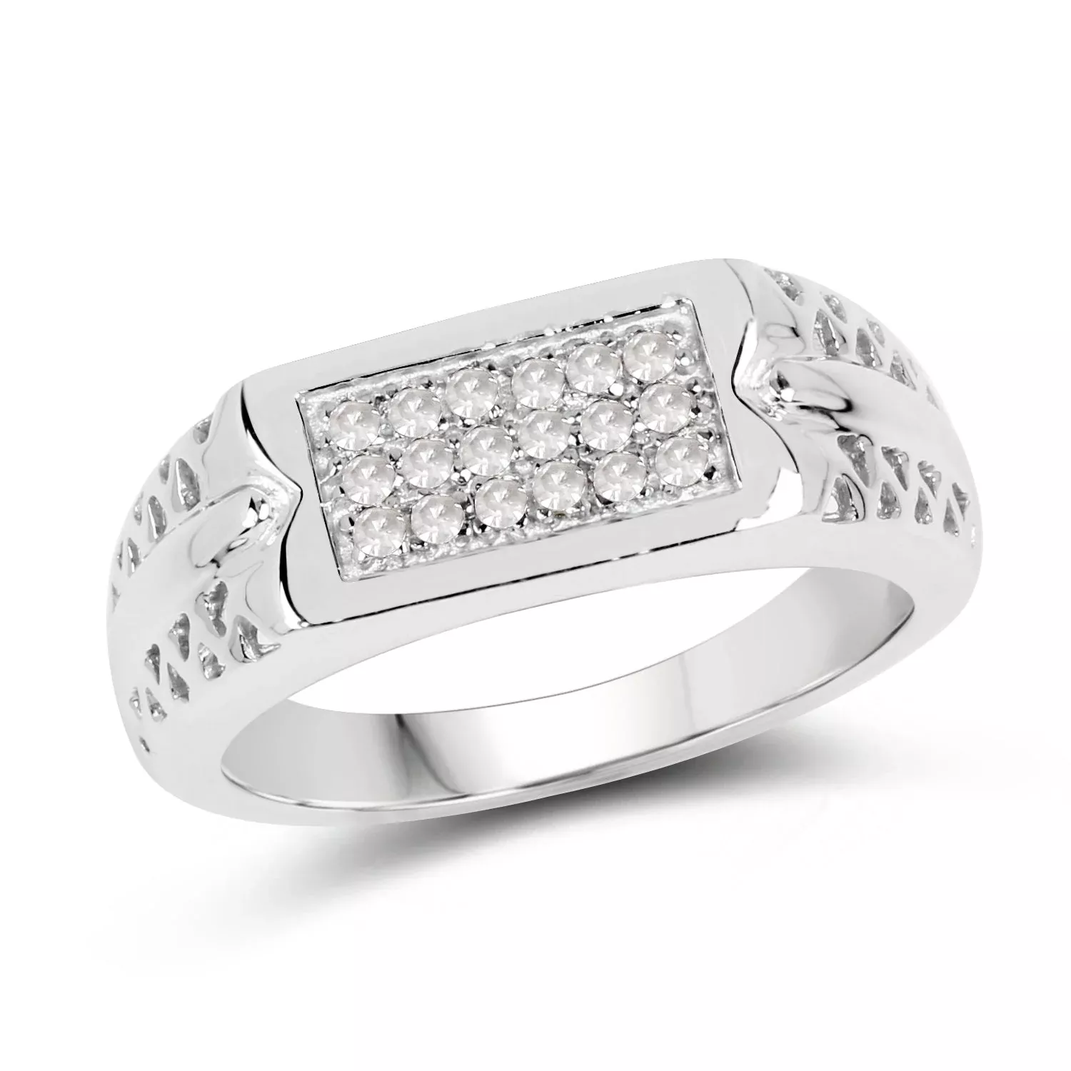 0.27 Carat Genuine White Diamond .925 Sterling Silver Ring