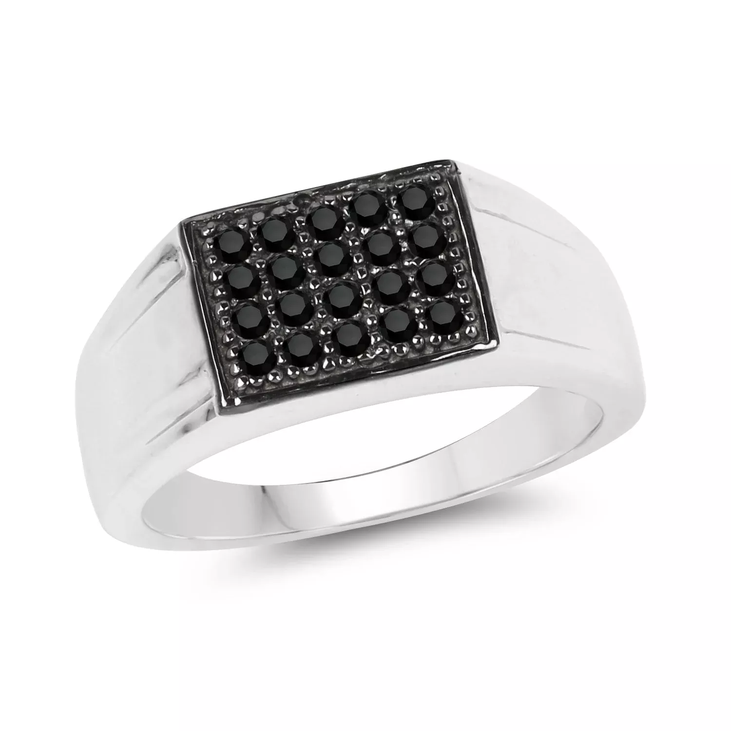 0.30 Carat Genuine Black Diamond .925 Sterling Silver Ring