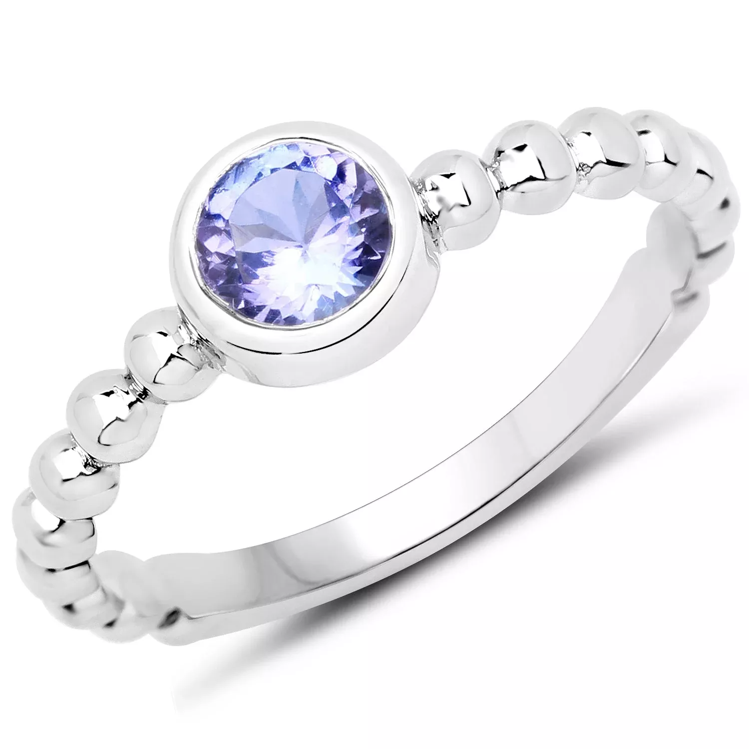0.47 Carat Genuine Tanzanite .925 Sterling Silver Ring