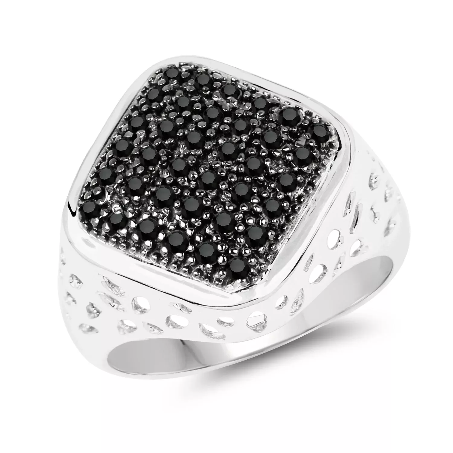 0.54 Carat Genuine Black Diamond .925 Sterling Silver Ring