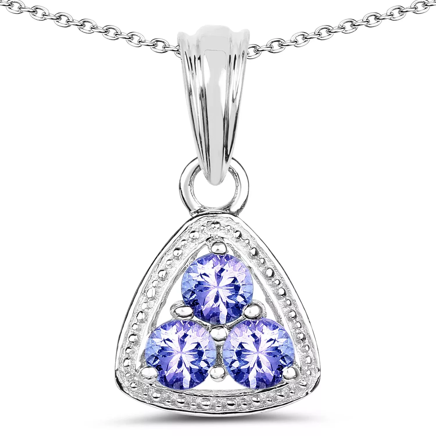 0.69 Carat Genuine Tanzanite .925 Sterling Silver Pendant