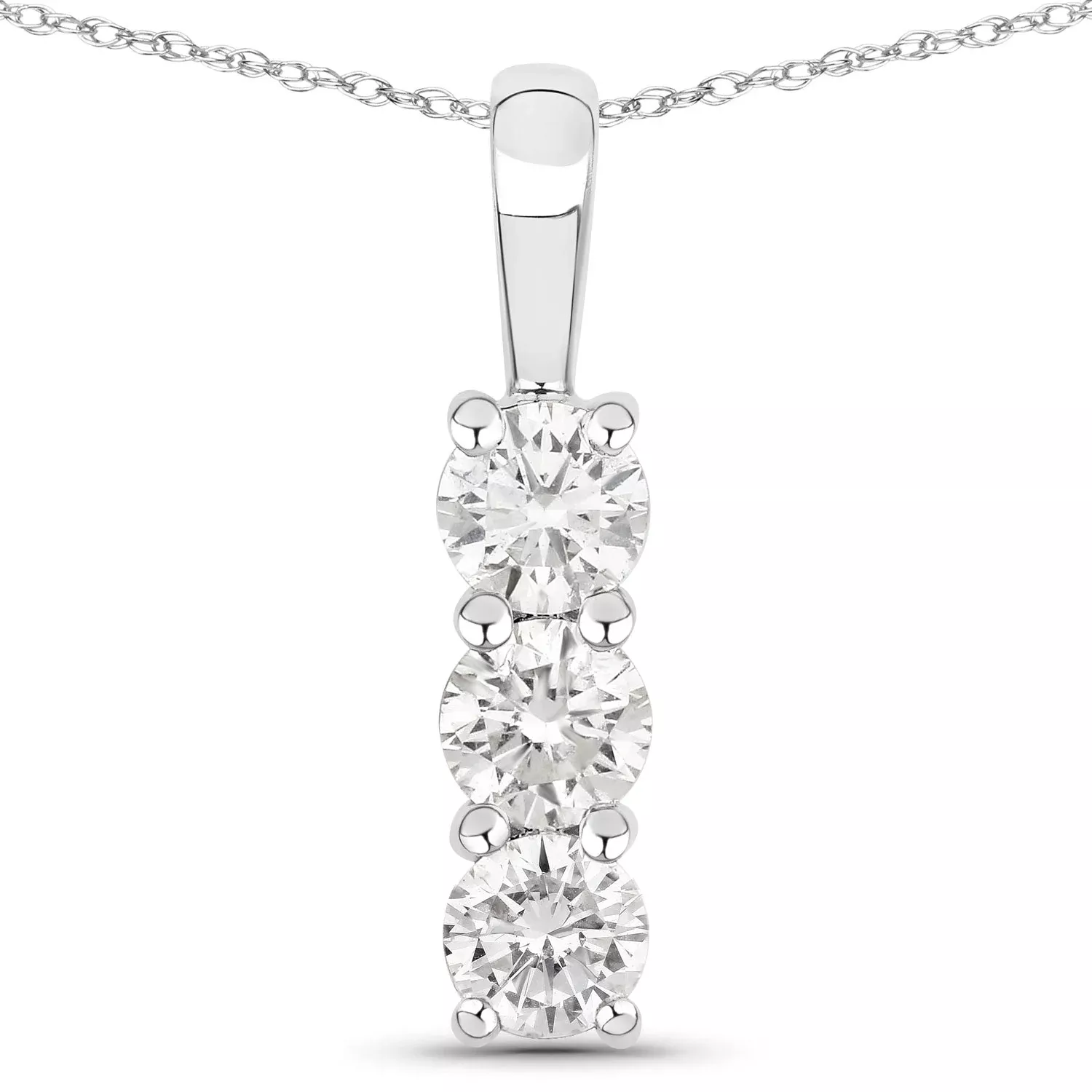 0.75 Carat Genuine Lab Grown Diamond 14K White Gold Pendant
