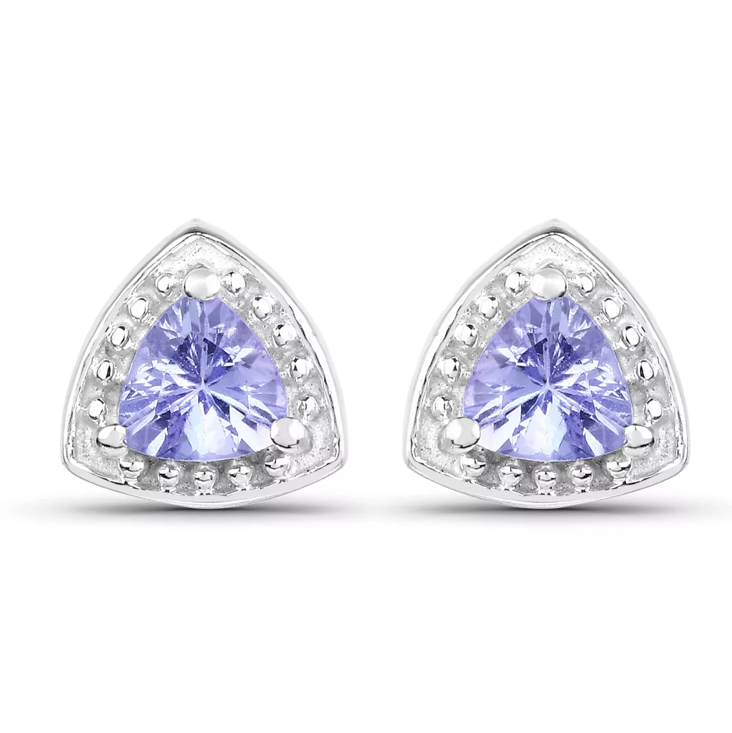 0.86 Carat Genuine Tanzanite .925 Sterling Silver Earrings