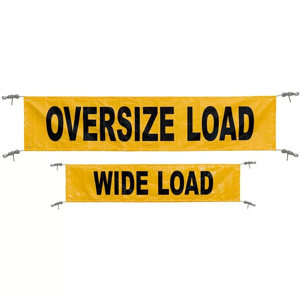 04903 Reversible Wide Load Banner 18 X 84 In. Yellow With Grommets