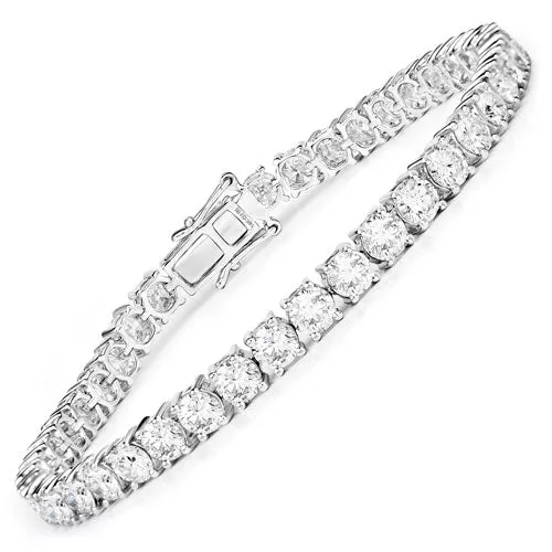10.00 Carat Lab Grown Diamond 14K White Gold Bracelet