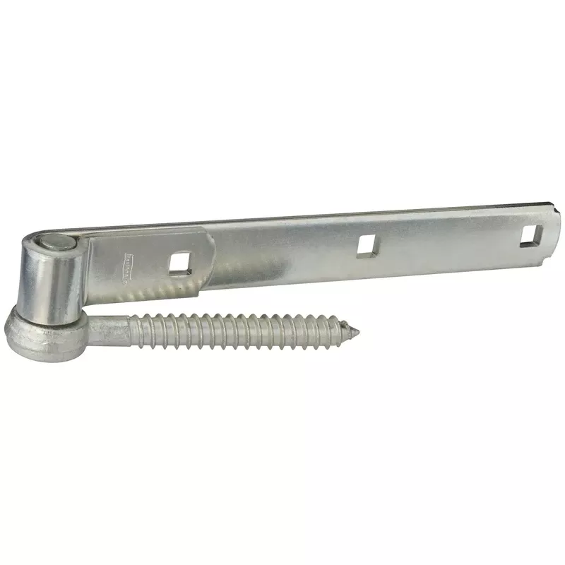 10 In. L Zinc-plated Silver Steel Screw Hook And Strap Hinge 2 Pk