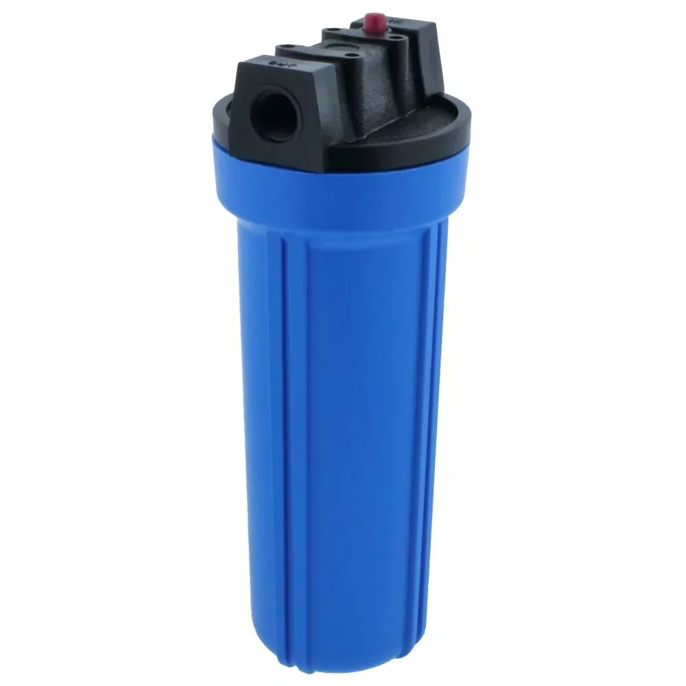10" Slim Line Filter Housing Blue Sump/ Black Boss Cap 3/8" PR