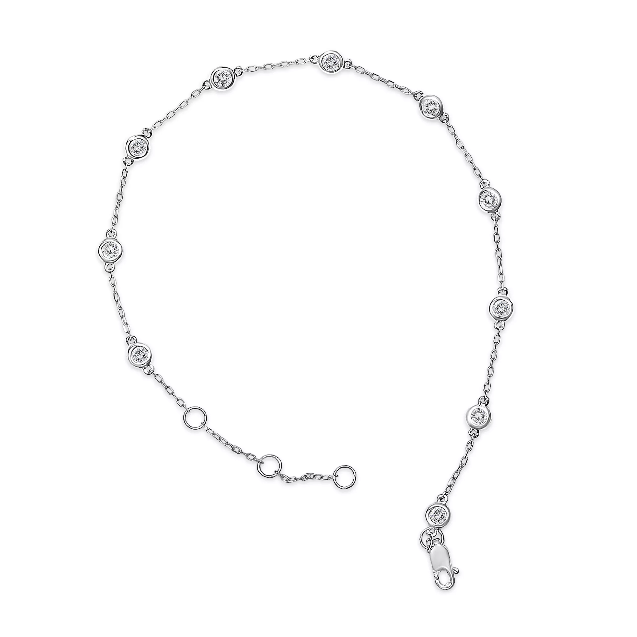 14K White Gold 1/2 Cttw Diamond by Yard Bracelet