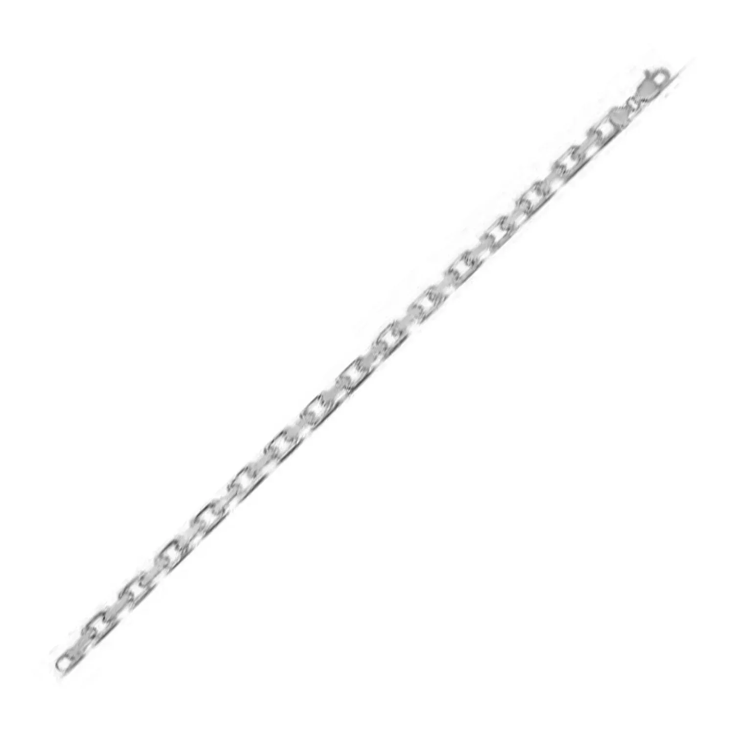 14k White Gold French Cable Chain Bracelet(4.80 mm)