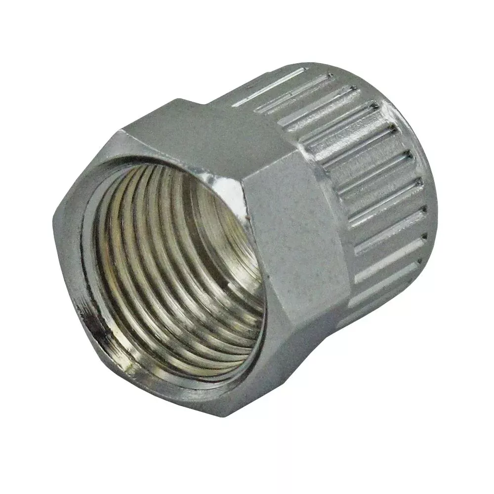 3/8" PTF Chrome Plated Brass Ferruleless Nut (Colder 108900)