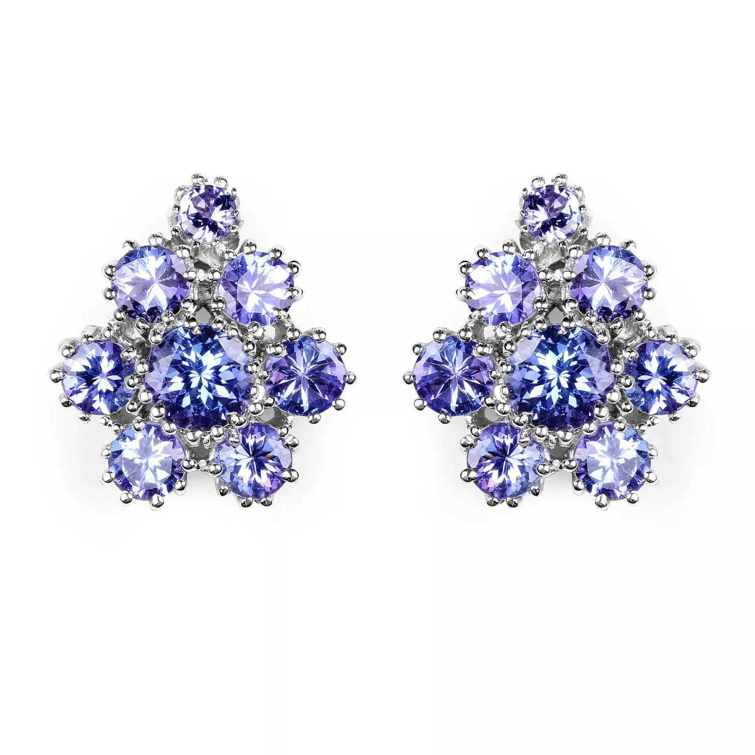 4.26 Carat Genuine Tanzanite .925 Sterling Silver Earrings