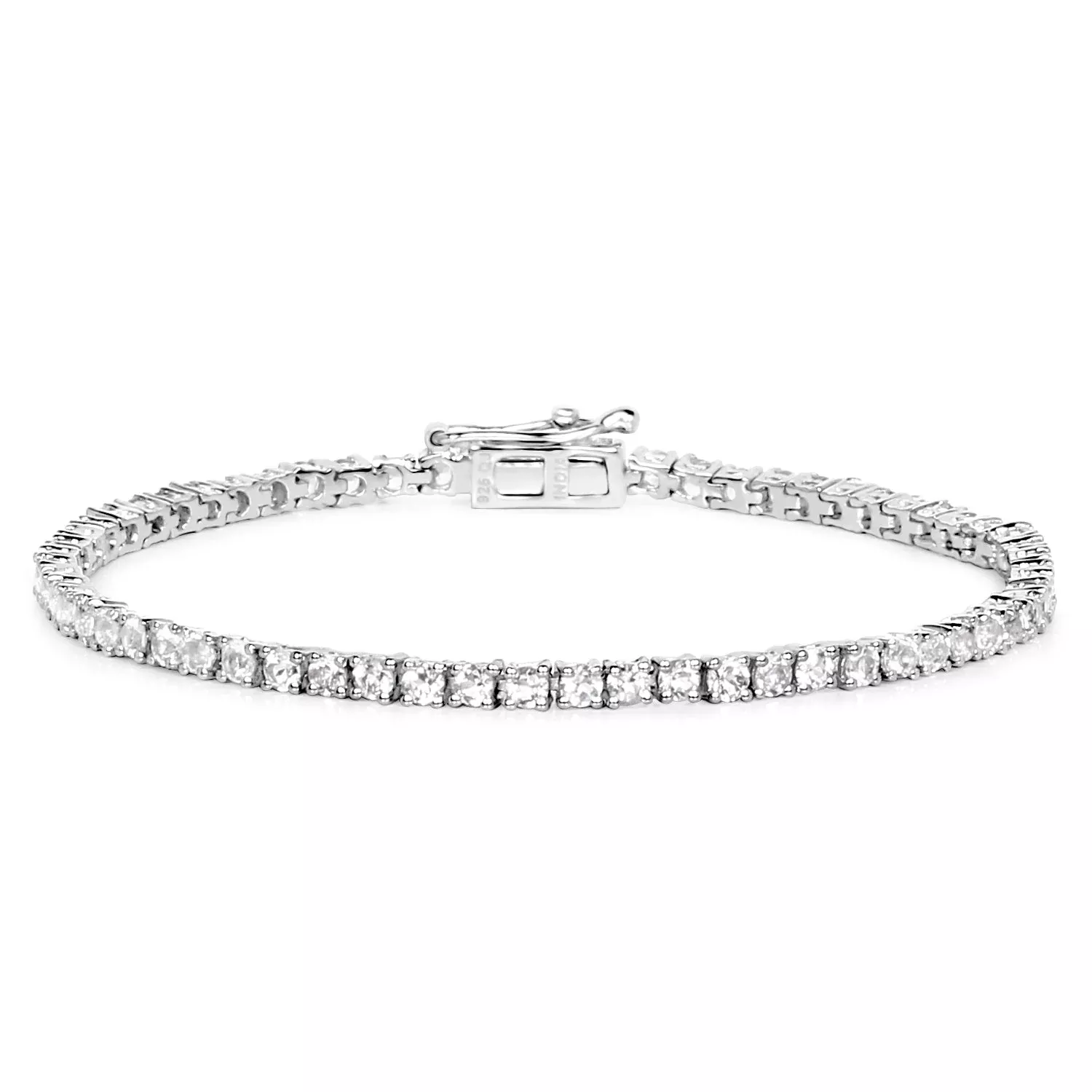 4.96 Carat Genuine White Topaz .925 Sterling Silver Bracelet