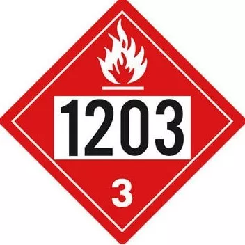 4418 - 1203 Placard - Class 3 Flammable Liquid - 20 mil Polystyrene, Unlaminated