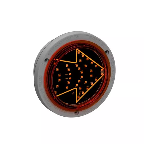 457004 - Sequential Arrow – Amber flat lens with no optics, 36 LED's, 12V/24V 45-Series Black Housing