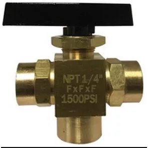 46956 - 1/4" 3-Way Ball Valve Brass