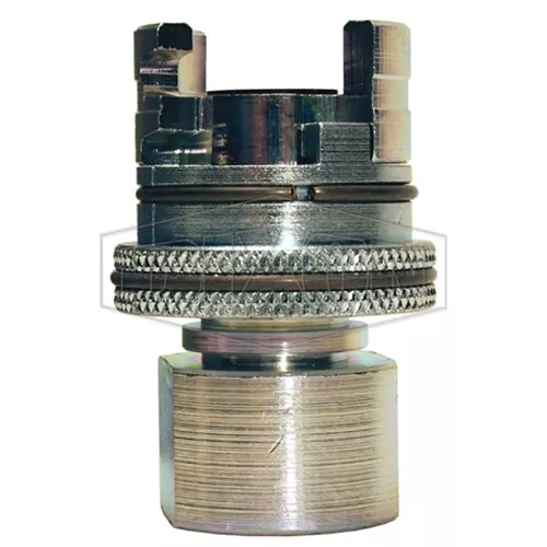 4PF4-FS - Dual-Lock P-Series Thor Interchange Female Thread Coupler with Knurled Flanged Sleeve