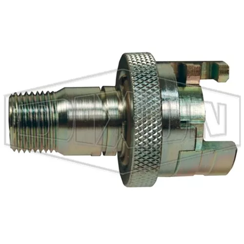 4PM4-FS - Dual-Lock P-Series Thor Interchange Male Thread Coupler with Knurled Flanged Sleeve