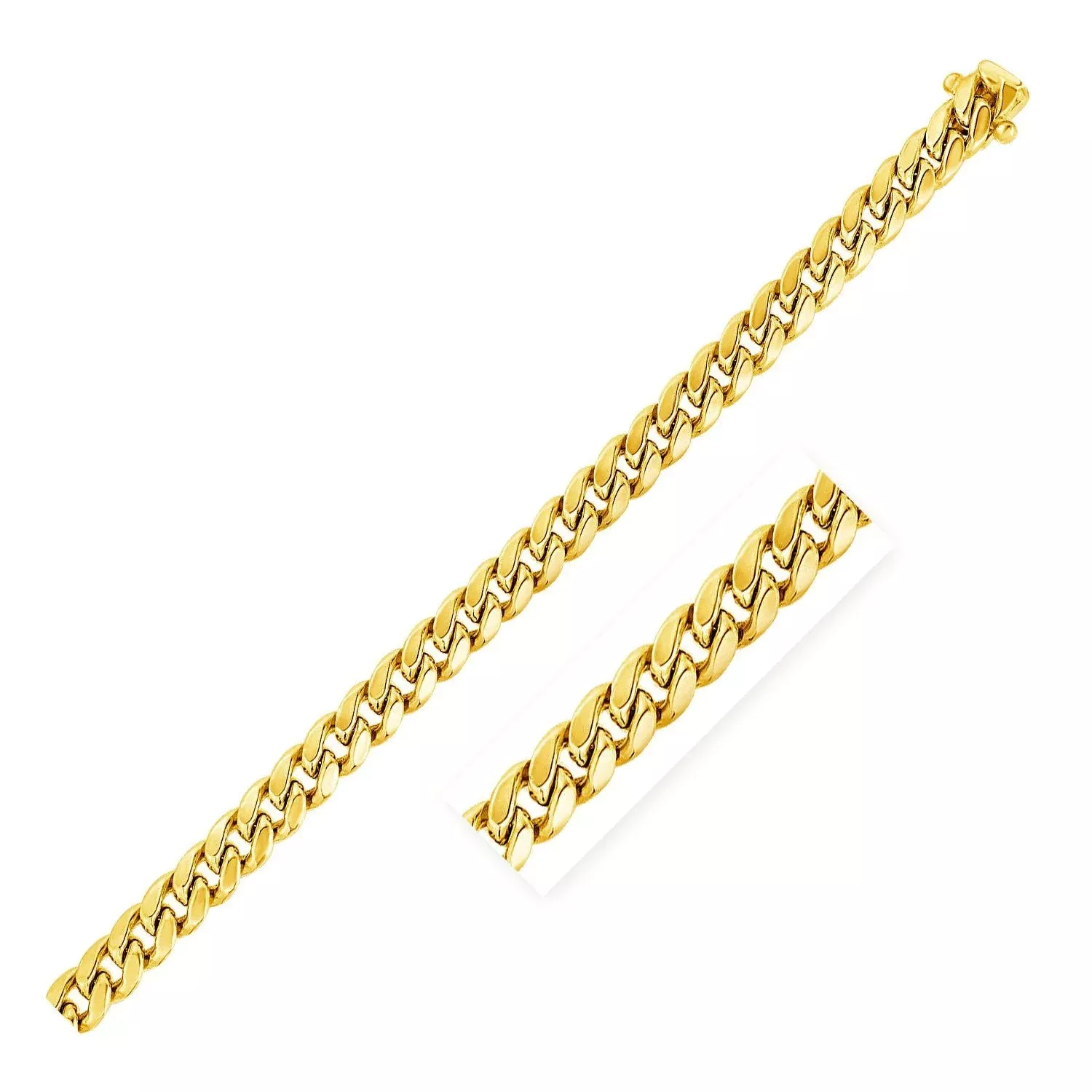 5.5mm 14k Yellow Gold Miami Cuban Semi Solid Chain