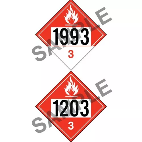 50200 - 1203/1993 Placard - Class 3 Flammable/Combustible Liquid - Polystyrene