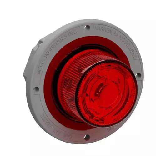 560223 - Special Purpose – Red deep lens with optics, single LED, 12V/24V 56-Series Gray Housing