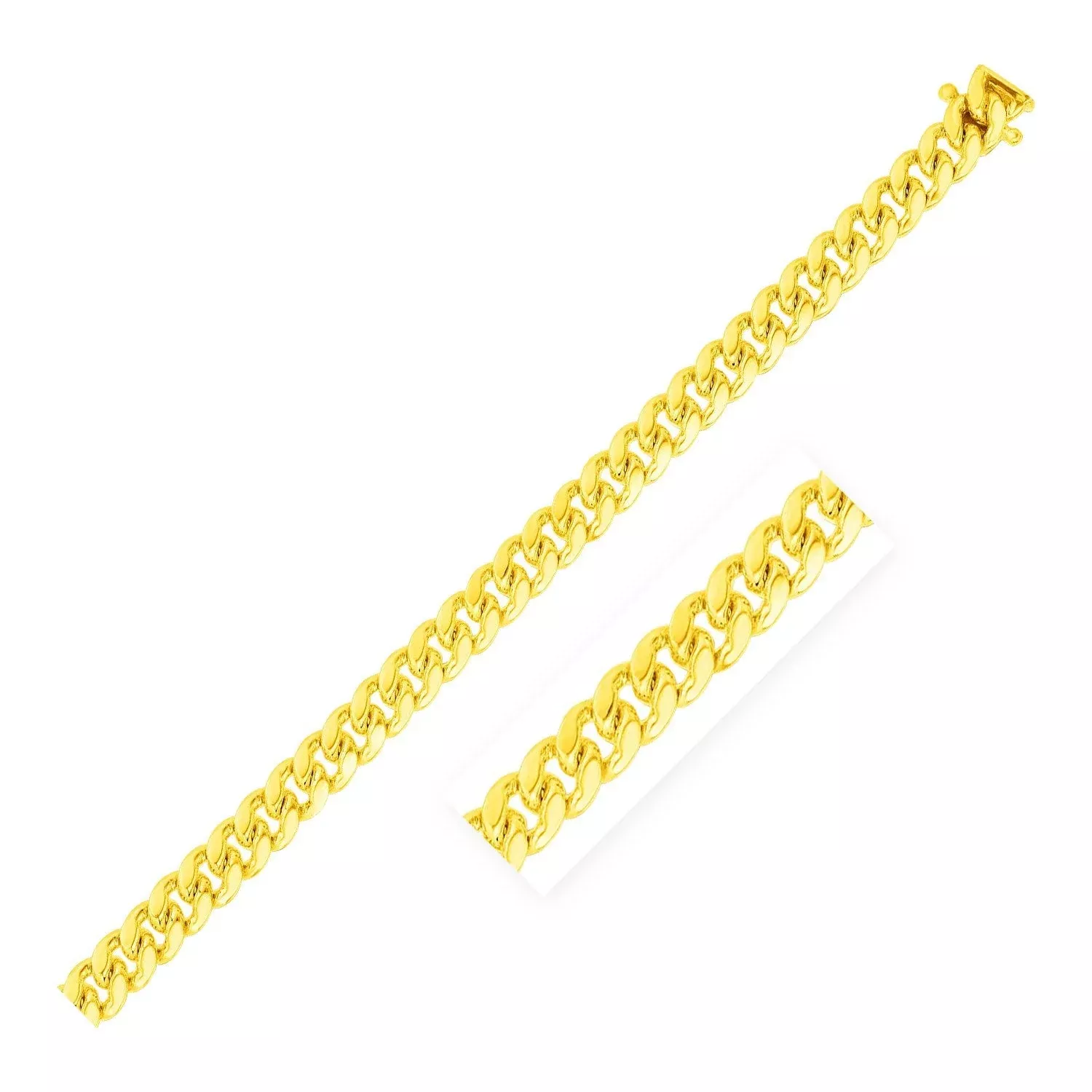 6.0mm 14k Yellow Gold Classic Miami Cuban Solid Bracelet