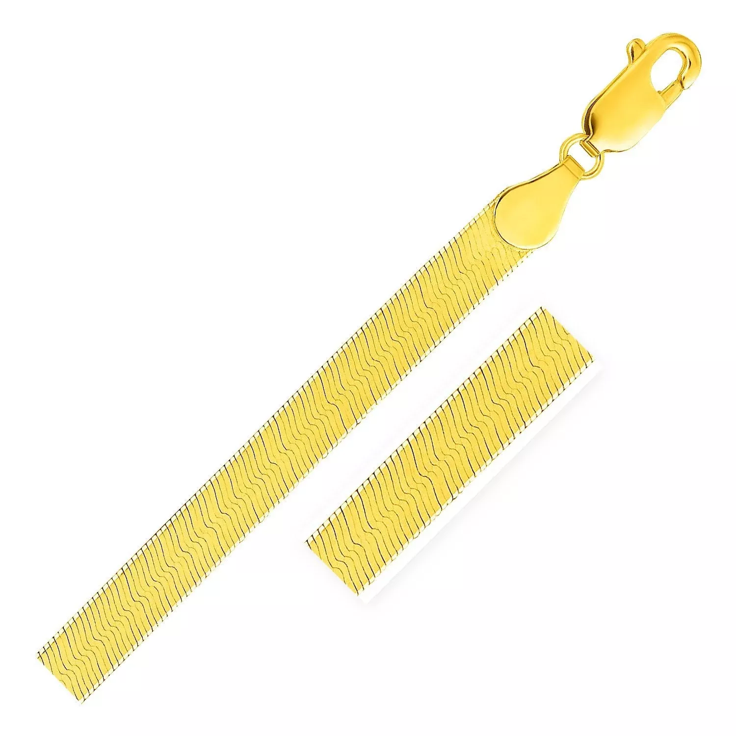 6.0mm 14k Yellow Gold Super Flex Herringbone Bracelet