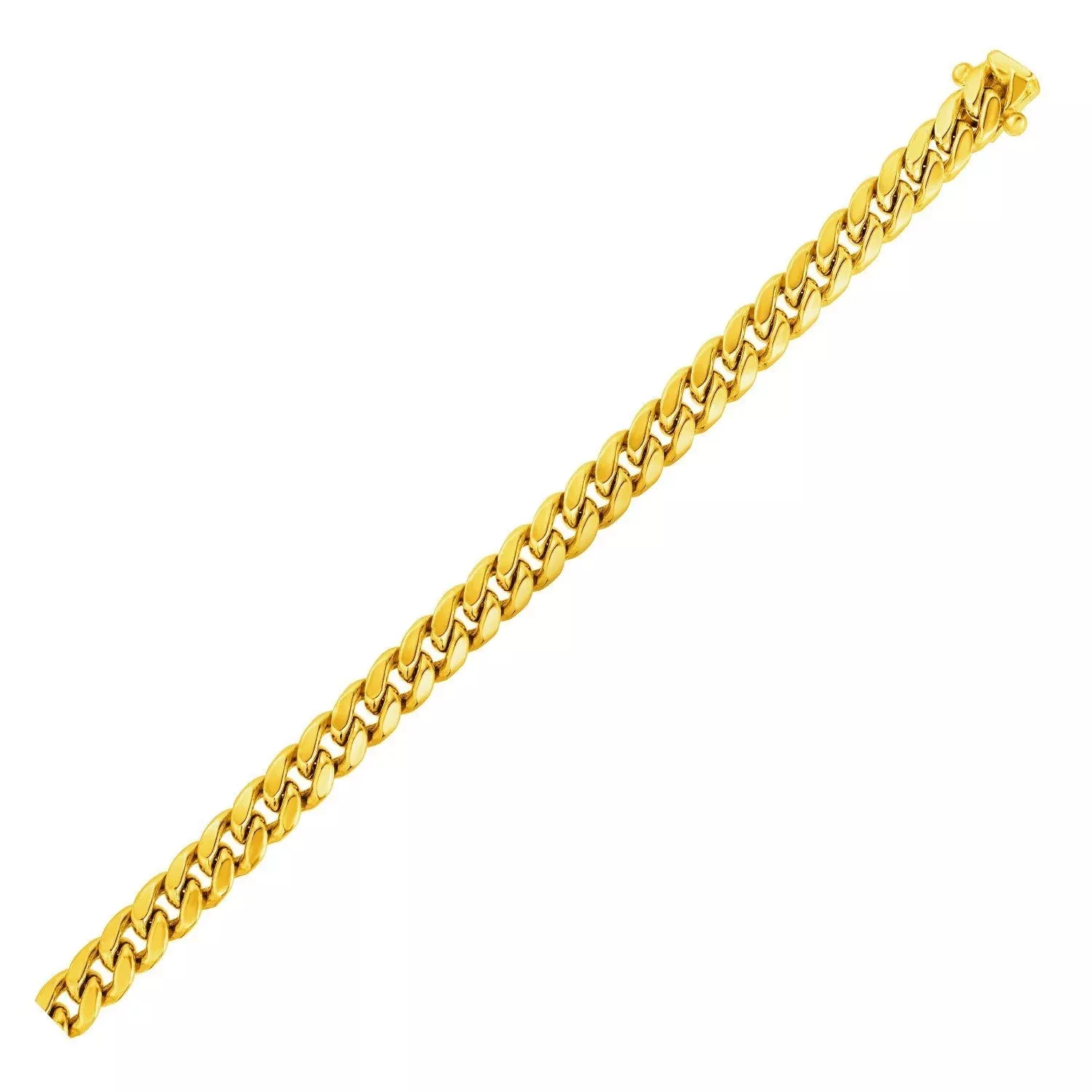6.15mm 10k Yellow Gold Semi Solid Miami Cuban Chain