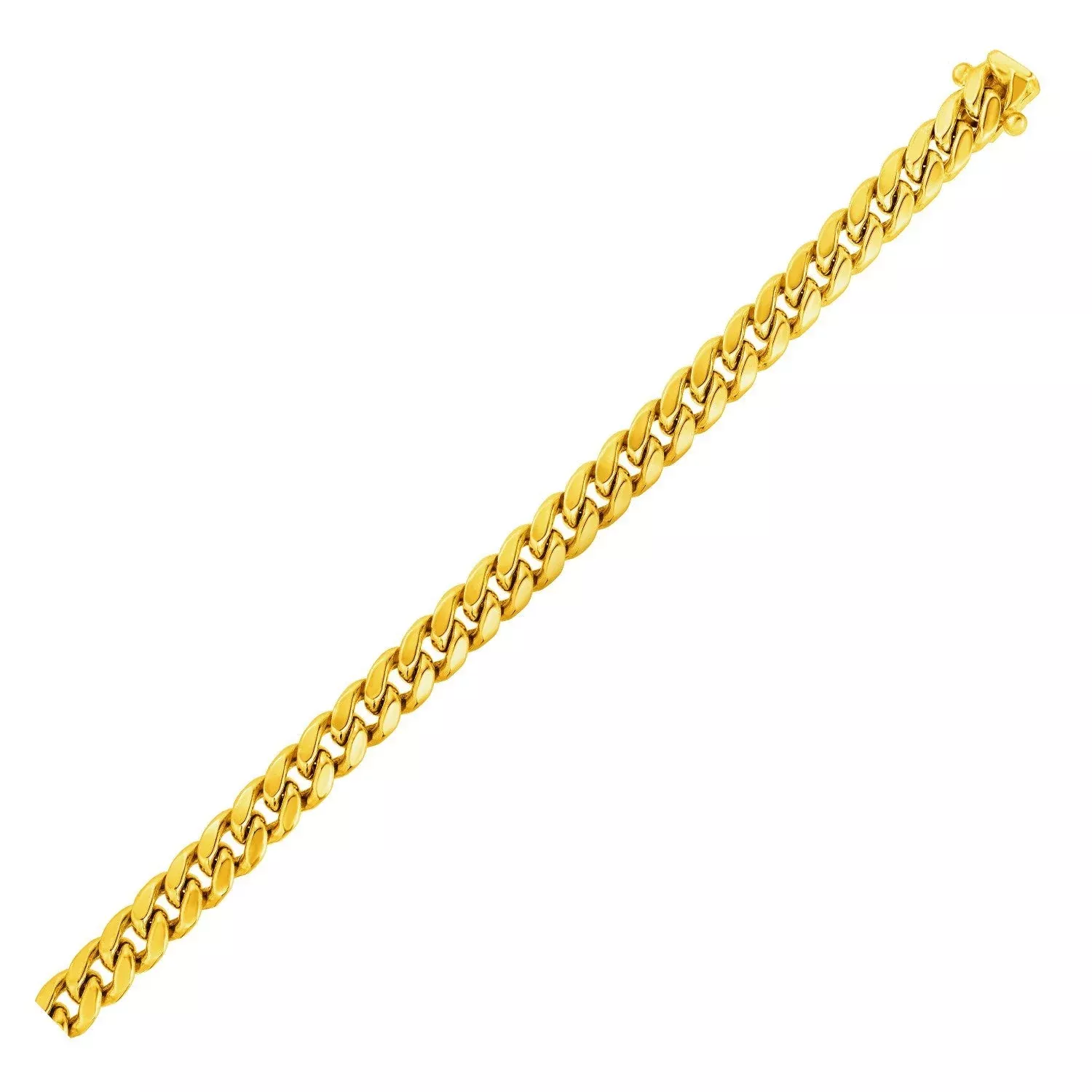 6.1mm 14k Yellow Gold Semi Solid Miami Cuban Chain