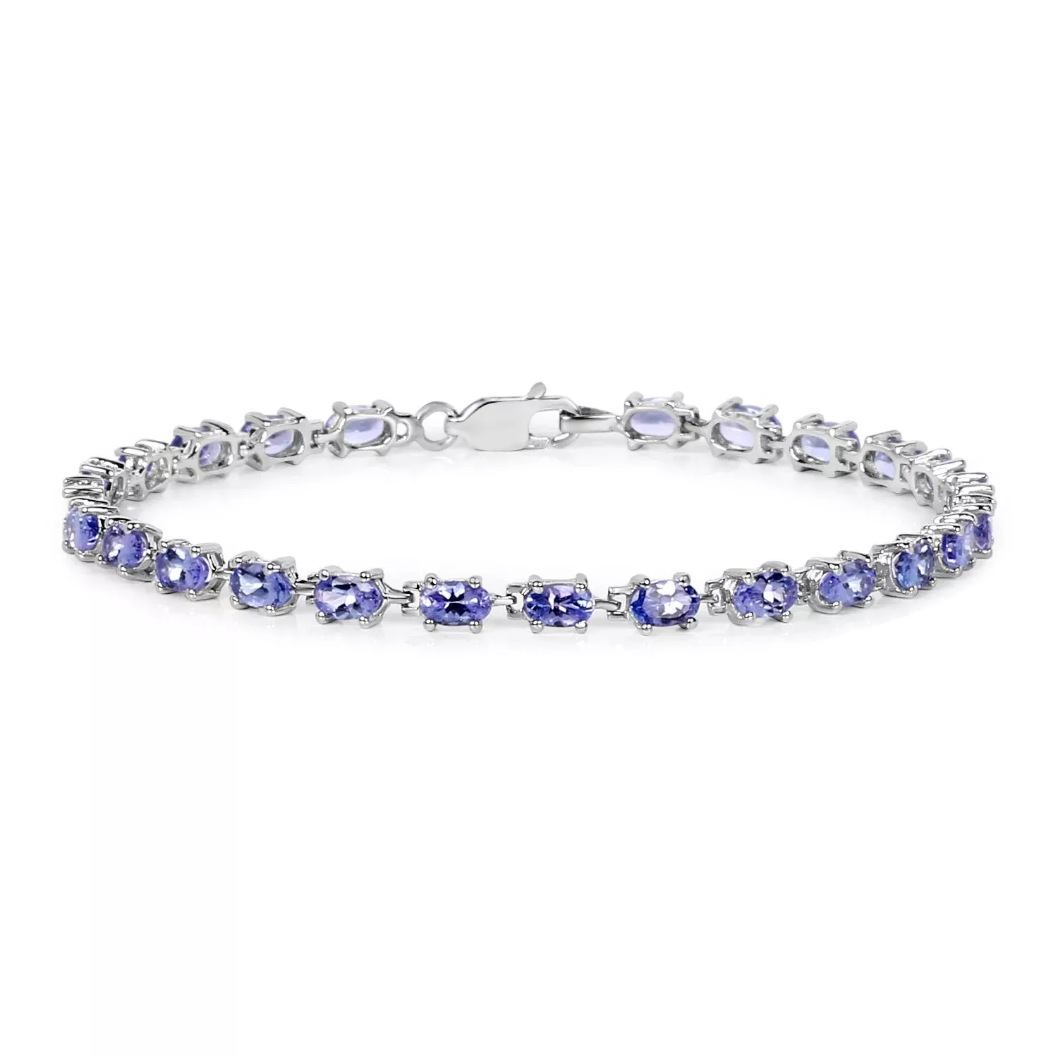 6.25 Carat Genuine Tanzanite .925 Sterling Silver Bracelet