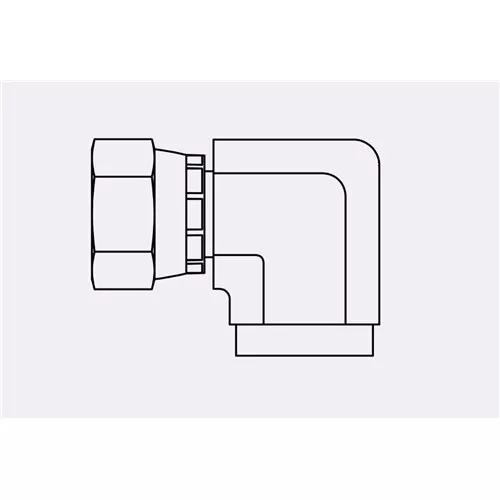 6503-08-08 - 08FJX-08FP JIC Swivel to Pipe Elbow 90°