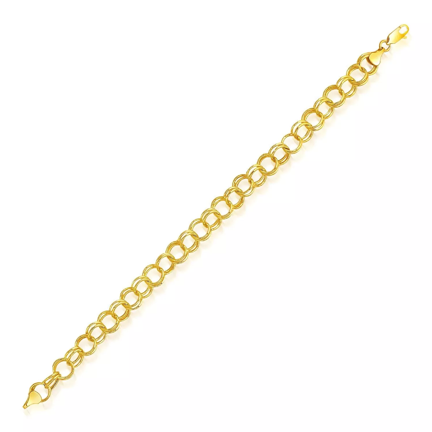 8.0 mm 14k Yellow Gold Lite Charm Bracelet