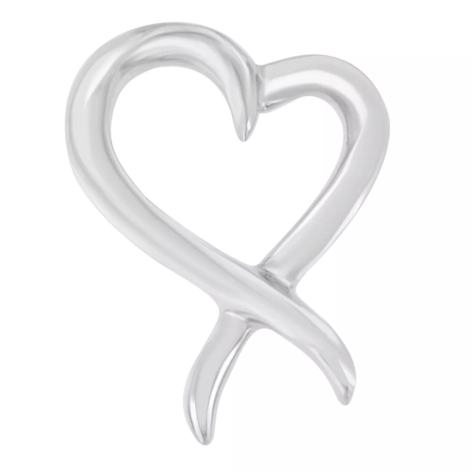 .925 Sterling Silver Open Heart-Shaped Awareness Ribbon Pendant Necklace