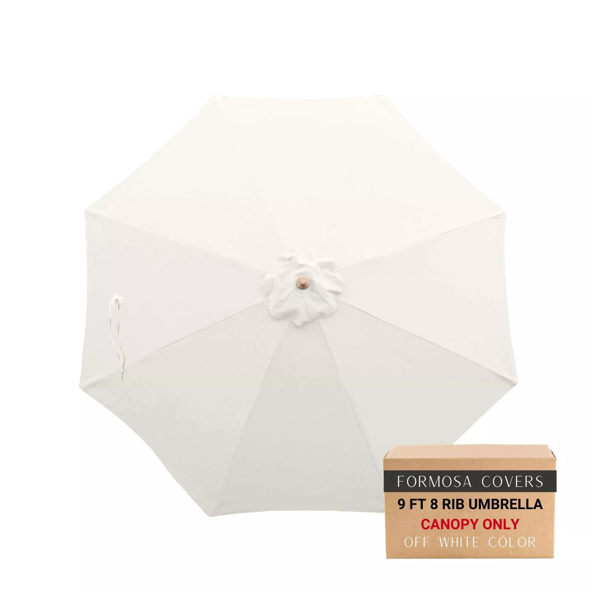 9ft Market Patio Umbrella 8 Rib Replacement Canopy Ivory Off-White