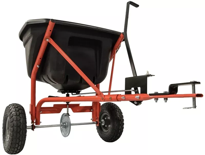 Agri-Fab 45-0527 Tow Spreader, 17,500 sq-ft Coverage Area, 110 lb Hopper, Poly Hopper, Pneumatic Wheel