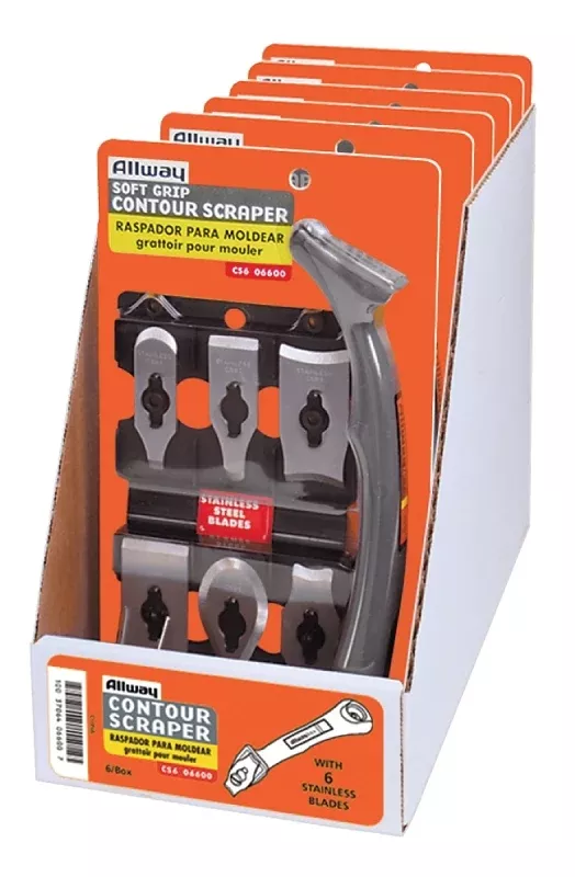 ALLWAY CS6 Contour Scraper Set, Stainless Steel Blade