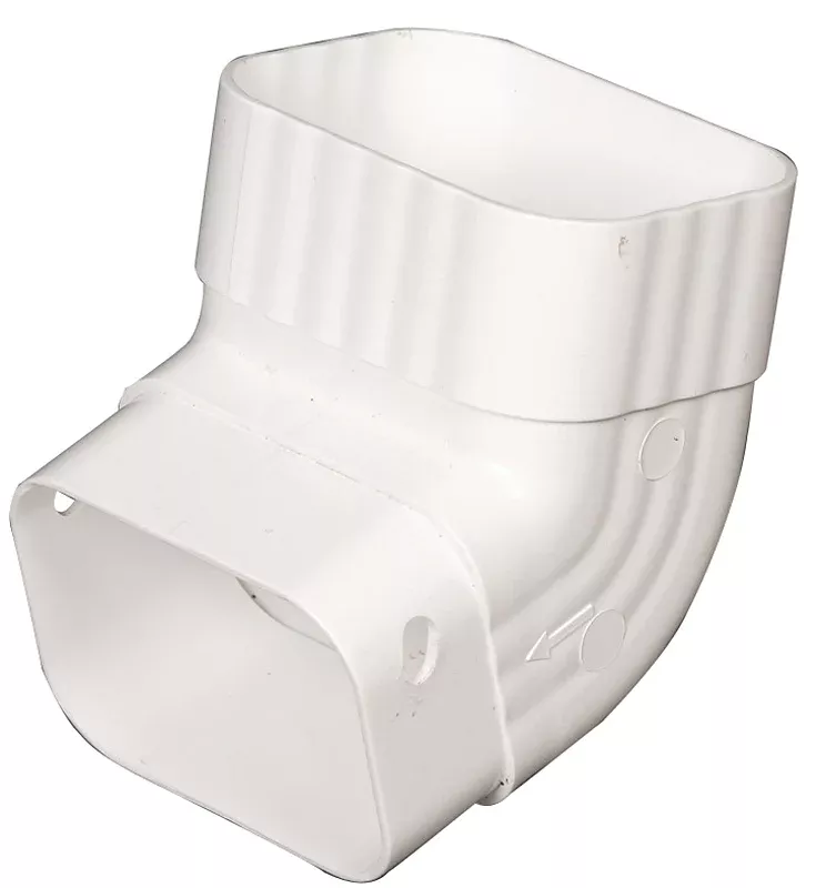 Amerimax M0627HPT Downspout Elbow, Vinyl, White