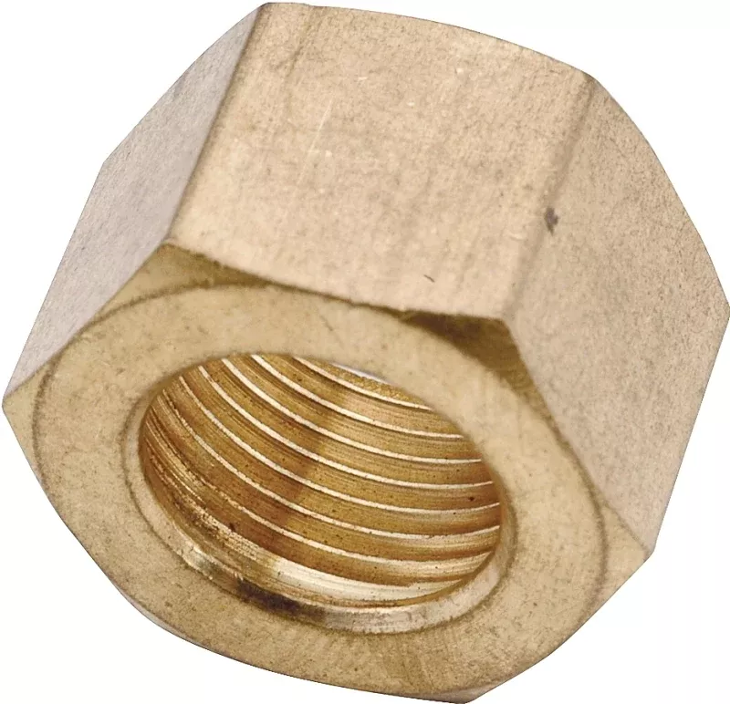 Anderson Metals 730061-10 Nut, 5/8 in Dia, Compression, Brass