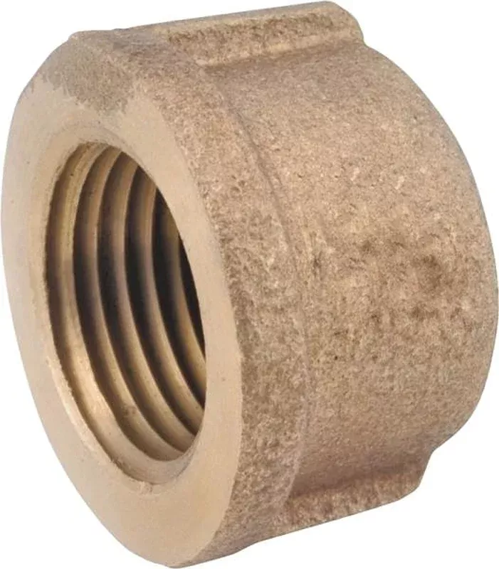 Anderson Metals 738108-20 Pipe Cap, 1-1/4 in, IPT, Brass, Red