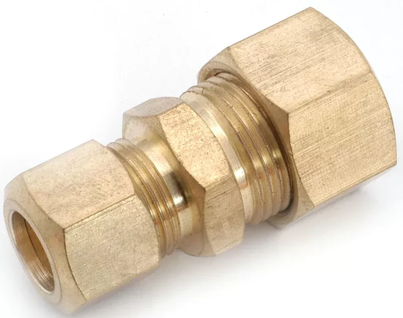 Anderson Metals 750082-1008 Reducing Pipe Union, 1/2 x 5/8 in, Compression, Brass, 200 psi Pressure