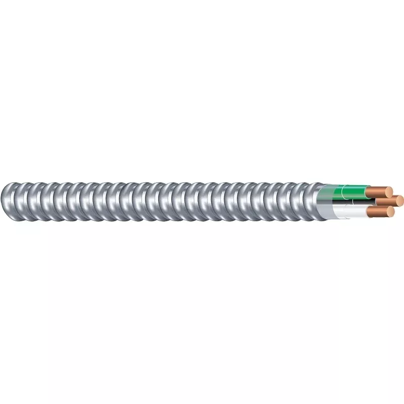 Armorlite 68579221 Decorative Armored Cable, 14 AWG Cable, 2 -Conductor, Copper Conductor, THHN/THWN Insulation