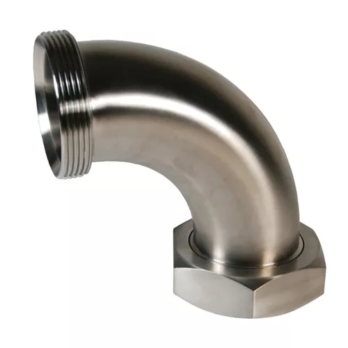 B2F-G200 - Threaded Bevel Seat x Plain Bevel Seat with Hex Nut 90° Elbow