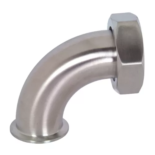 B2FMP-14-G300 - 90° Clamp x Plain Bevel Seat with Hex Nut Elbow