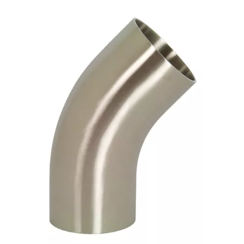 B2KS-G300P - Polished 45° Weld Elbow with Tangent