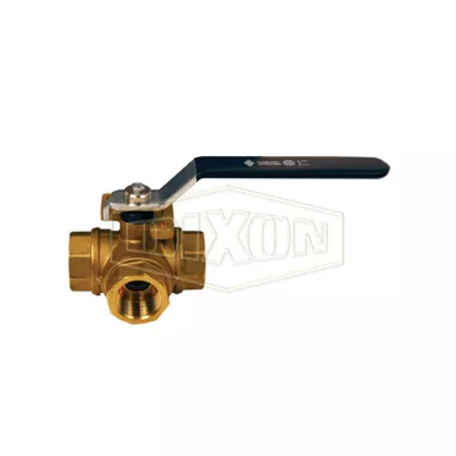 BBV100DTW - 3-Way Brass Diverting Ball Valve T Flow