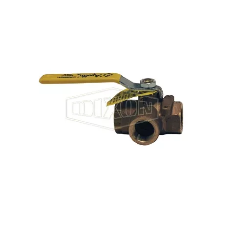 BBV50TW - 3-Way Brass Diverting Ball Valve L Flow