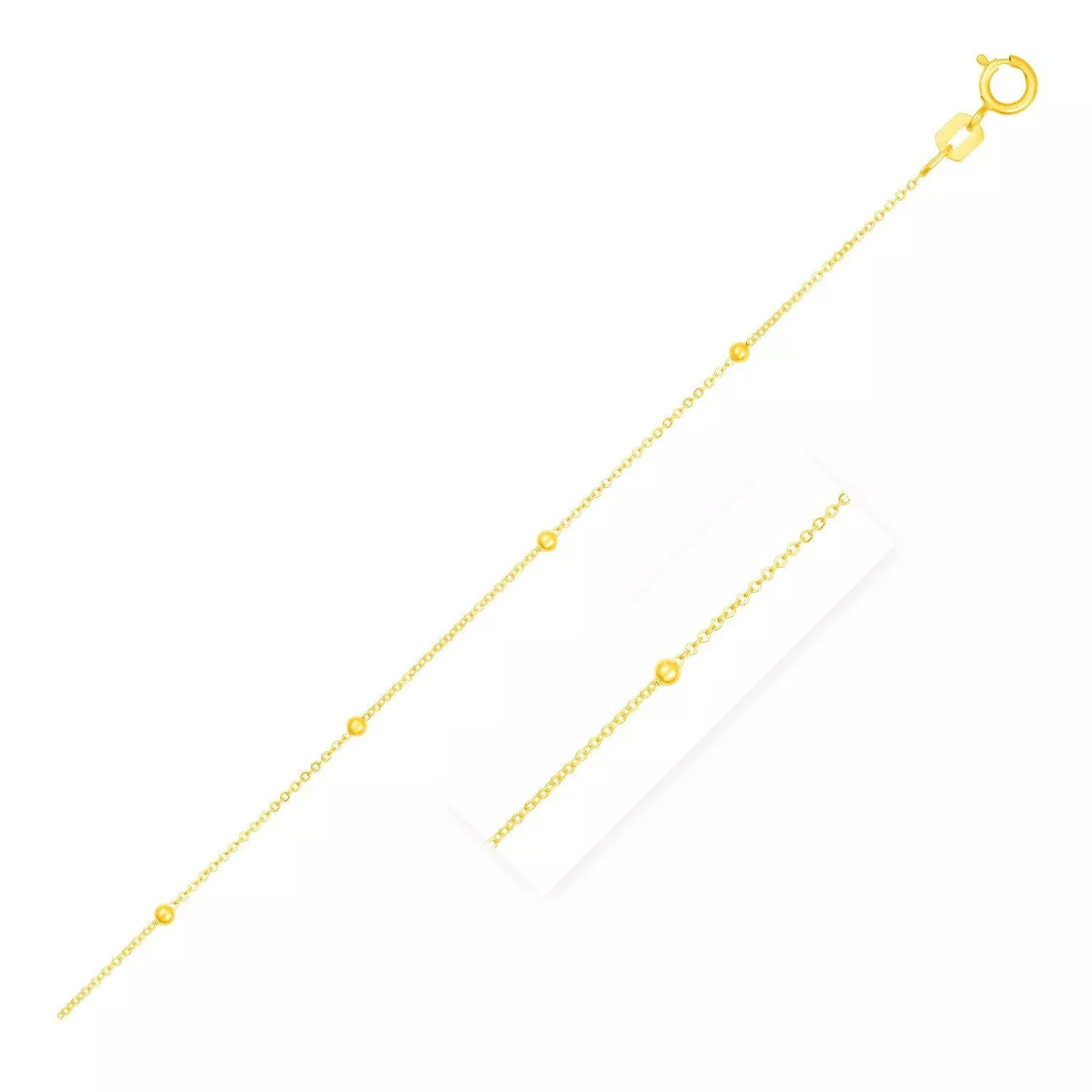 Bead Links Saturn Chain in 14k Yellow Gold (3.5mm)