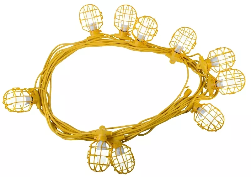 Bergen GL100143STK Temporary Stringer Light, 12 W, 10-Lamp, LED, Yellow