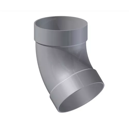 BES445A - 4" Aluminum Seamless Belled Elbow (45 Degree Short Radius)