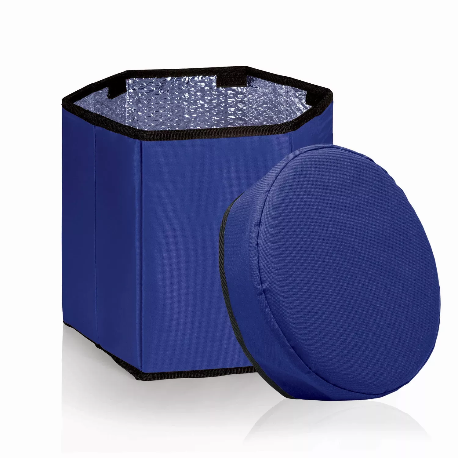 Bongo Navy Blue 24 Quart Cooler And Seat - Insulated, Collapsible Design