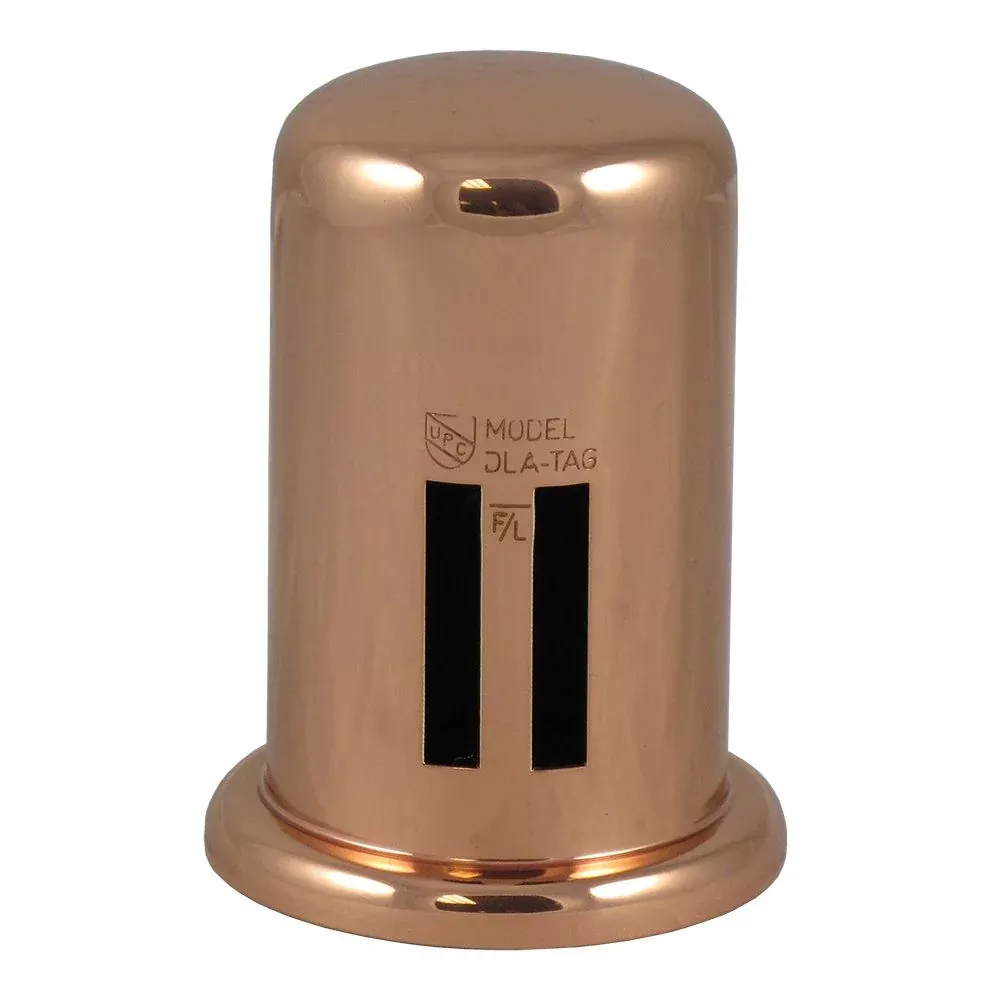 Brass Cover Cap for Twin Inlet Air Gap - Polished Copper